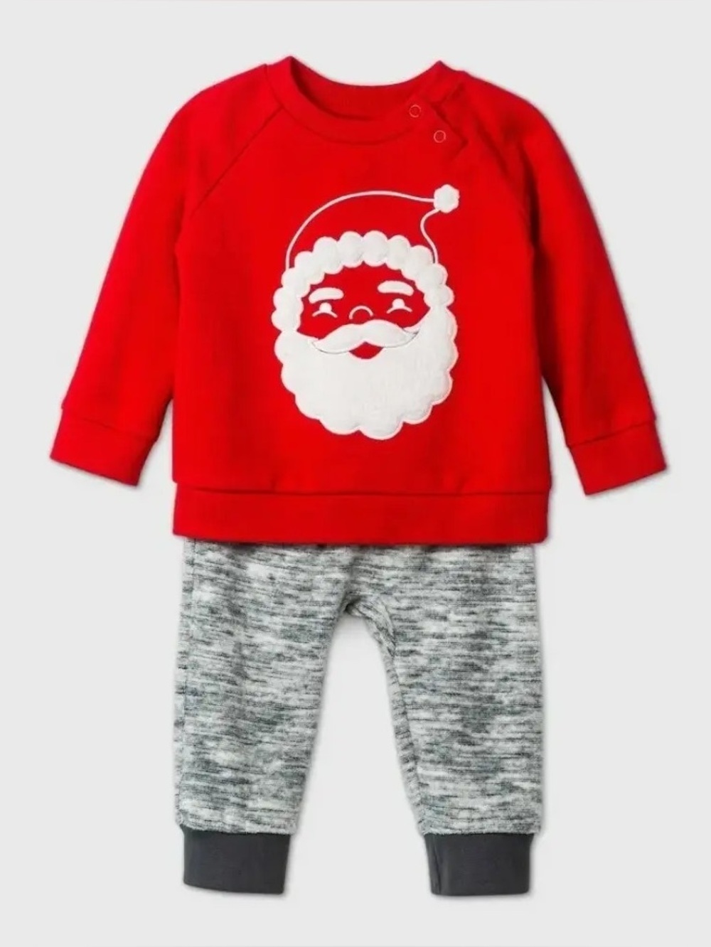 CAT & JACK 2 PC SANTA JOGGER SET - RED/GRAY VARIOUS SIZES (NEW WITH TAGS) A2